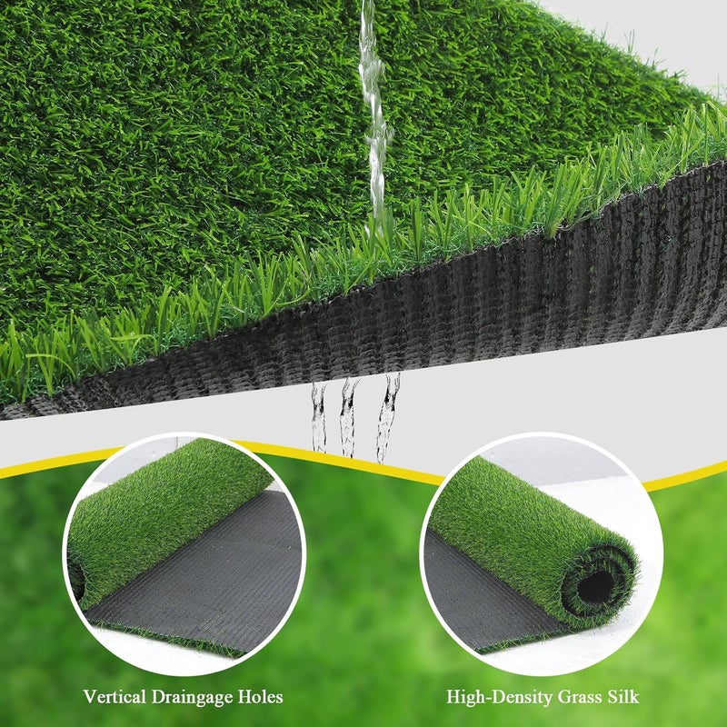 Bsmathom Artificial Grass Rug Indoor Outdoor Rug, 3x5Ft Dog Grass Mat with Drainage Holes, Synthetic Artificial Grass Turf Fake Grass Rug for Balcony Garden Lawn Landscape, 3x5Ft - Image 4
